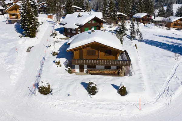 Invierno Los Alpes Suizos Pueblo Arvenbuel Cerca Del Cantón Amden — Foto de Stock