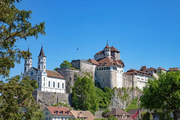 Zamek Aarburg Koło Zurychu Szwajcaria — Zdjęcie stockowe