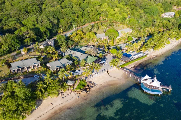 Famosa Spiaggia Anse Takamaka Sull Isola Praslin Seychelles — Foto Stock