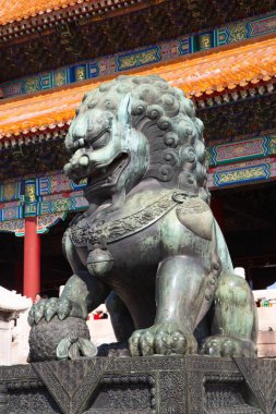 BEIJING, ÇİN - 14 Ekim 2017: Yasak Şehir (Saray Müzesi), Çin imparatorluk sarayı Ming hanedanlığından Qing hanedanlığının sonuna kadar (1420-1912)).