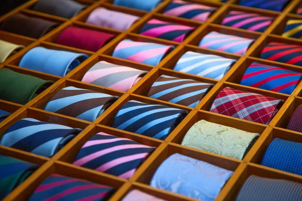 Colorful Tie Collection Men Shop — Stock Photo, Image