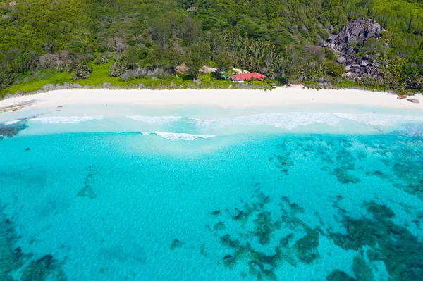 Berühmter Strand Grand Anse Auf Der Insel Digue Seychellen — Stockfoto