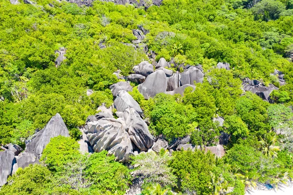 Célèbre Anse Source Argent Plage Sur Île Digue Seychelles — Photo