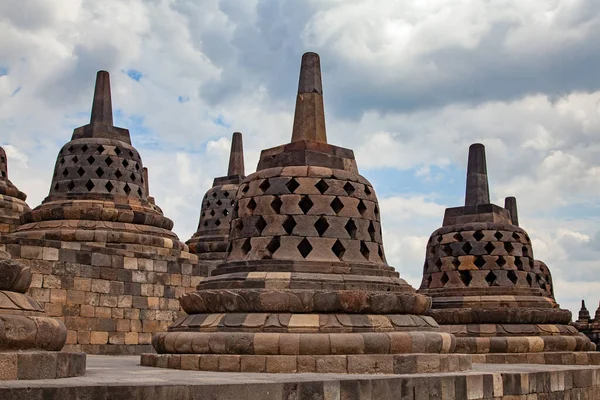 Templo Borobudur Perto Yogyakarta Ilha Java Indonésia — Fotografia de Stock