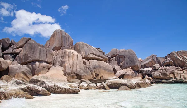 Berühmter Strand Grand Anse Auf Der Insel Digue Seychellen — Stockfoto