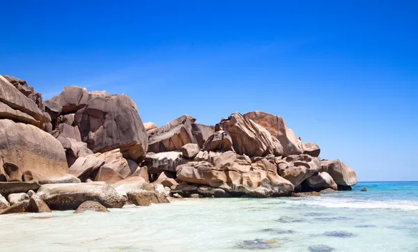 Berühmter Strand Grand Anse Auf Der Insel Digue Seychellen — Stockfoto