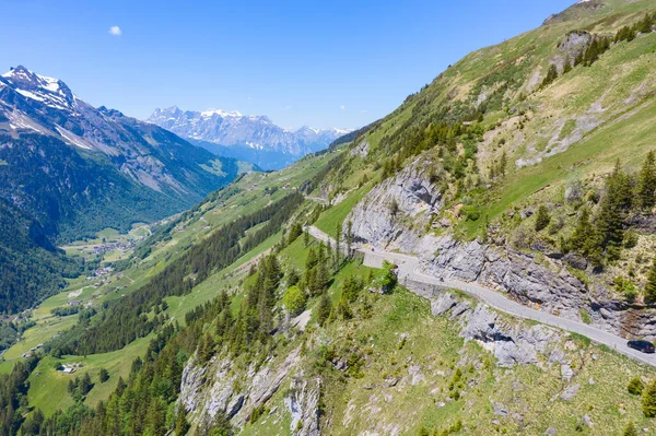 Klausenpass Górska Droga Łącząca Kantony Uri Glarus Szwajcarskich Alpach — Zdjęcie stockowe