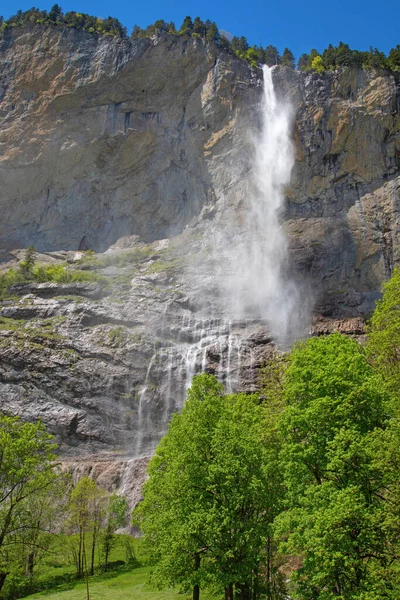 Cascate Della Valle Lauterbrunnen Cantone Berna Svizzera — Foto Stock