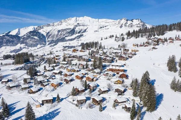 Vinter Schweiziska Alperna Arvenbuel Byn Nära Amden Kantonen Gallen Schweiz — Stockfoto