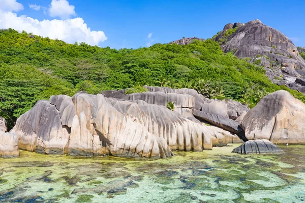 Berühmter Anse Source Argent Strand Auf Der Insel Digue Seychellen — Stockfoto