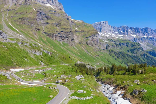 Klausenpass Estrada Montanha Que Liga Cantões Uri Glarus Alpes Suíços — Fotografia de Stock