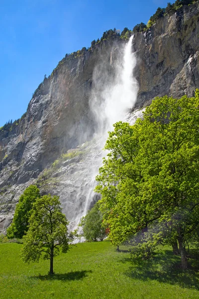 Waterfalls Lauterbrunnen Valley Cantone Bern Switzerland — Stock Photo, Image