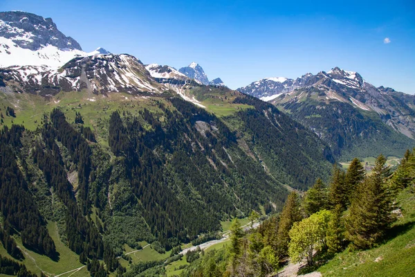 Klausenpass Route Montagne Reliant Les Cantons Uri Glarus Dans Les — Photo