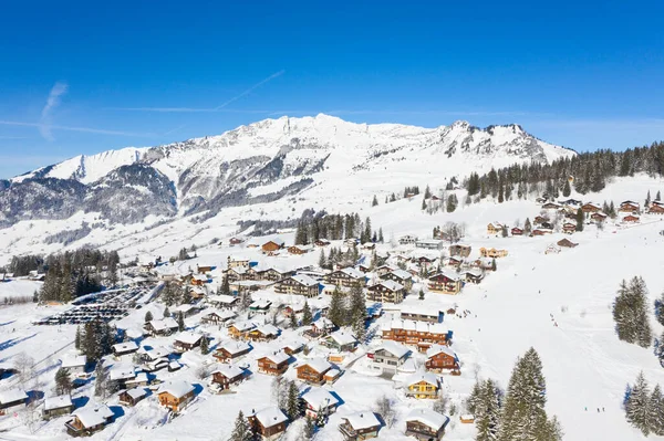 Зима Альпах Деревня Арвенбюэль Недалеко Кантона Амден Санкт Галлен Швейцария — стоковое фото