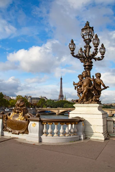 Bridge Alexandre Iii Paris Frankrig - Stock-foto