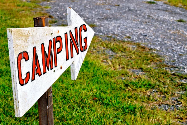 Camping tecken Stockbild
