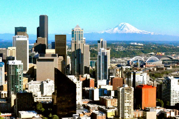 Vista aérea de Seattle — Fotografia de Stock