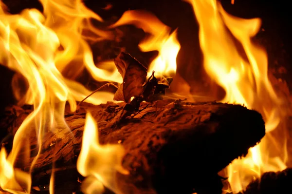 Flammen am Lagerfeuer — Stockfoto