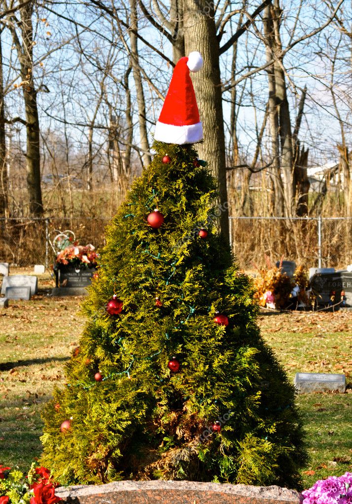 Gravesite Christmas Tree Stock Photo Gravesite Christmas Tree Stock Photo