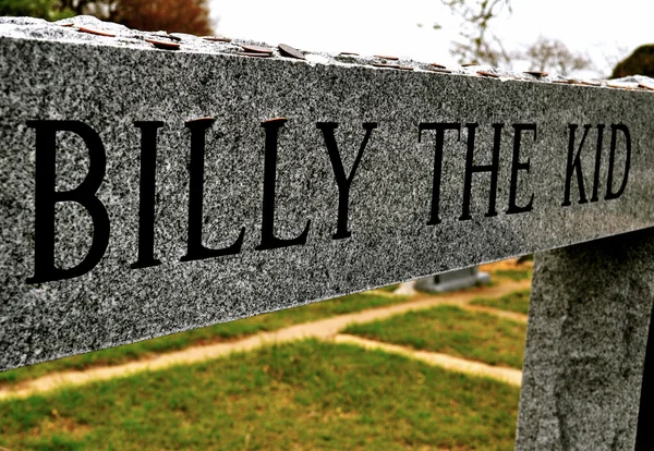 Bill the kid grave marker perspective — Stock Photo, Image