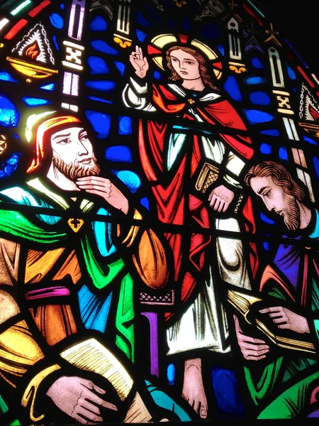 彩绘玻璃耶稣 — 图库照片