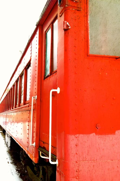 Kırmızı tren araba — Stok fotoğraf