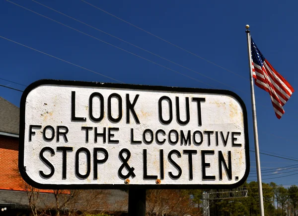 Look out for the Locomotive Sign 2 — Stockfoto