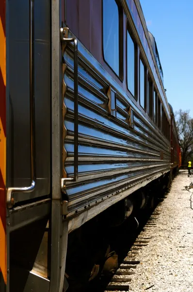 Перспектива железнодорожных вагонов — стоковое фото