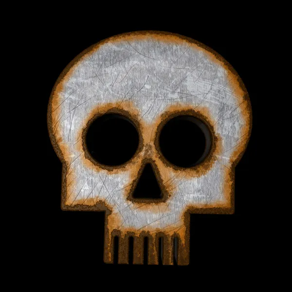 Roestige skull-symbool — Stockfoto