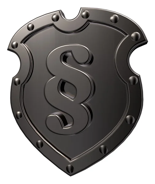 Metall emblem med paragraftecken — Stockfoto