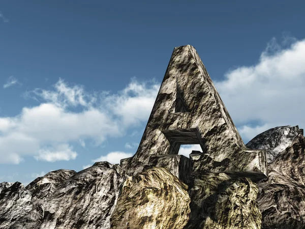 Letter a rock — Stock Photo, Image