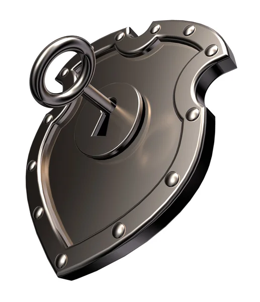 Locked metal shield — Stock Photo, Image