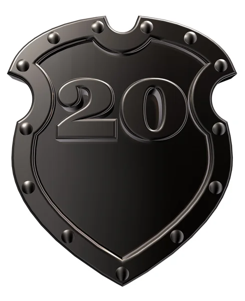 Número no escudo de metal — Fotografia de Stock
