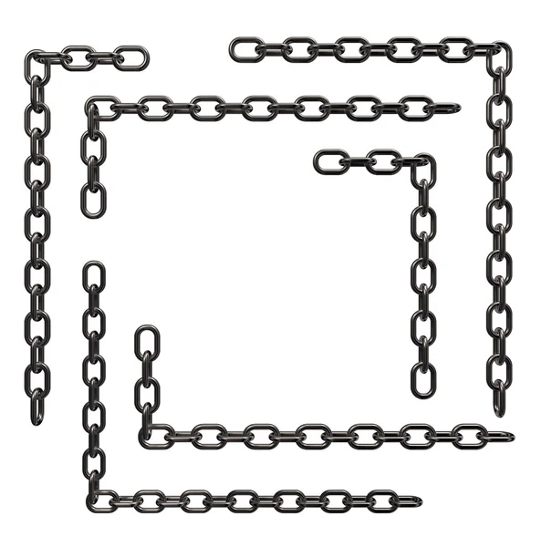 Metal chain frame borders — Stock Photo, Image