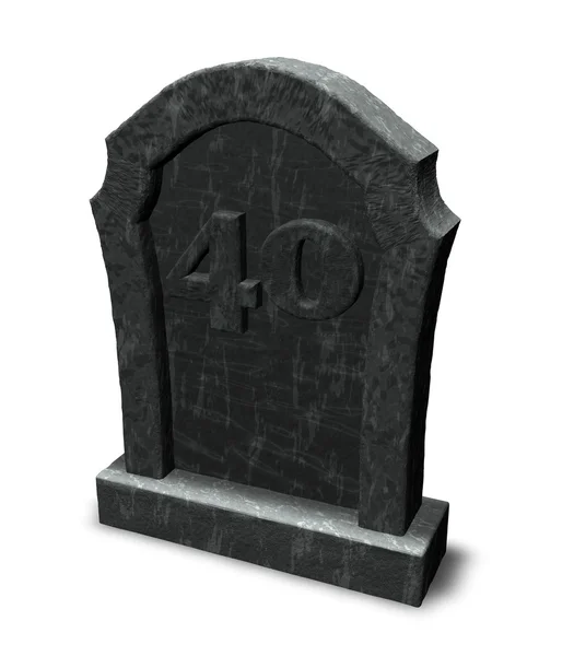 Number forty on gravestone — Stock Photo, Image