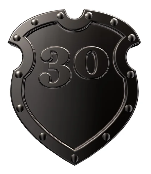 Number on metal shield — Stock Photo, Image