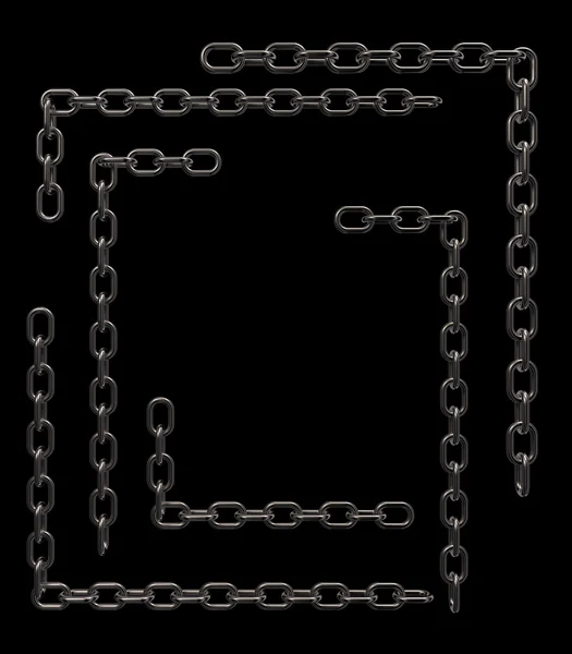Łańcuch metalowe krawędzie ramek — Zdjęcie stockowe