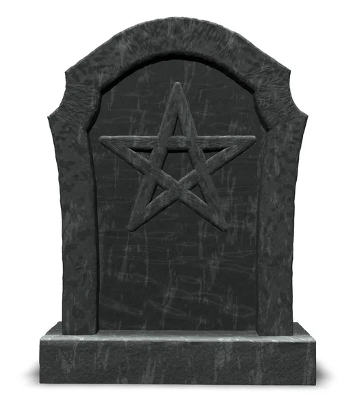 Pentacle on gravestone — Stock Photo, Image