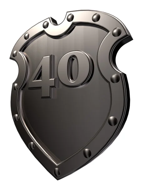 Numero sullo scudo metallico — Foto Stock