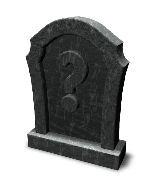 Gravestone with question mark — Stock Photo, Image