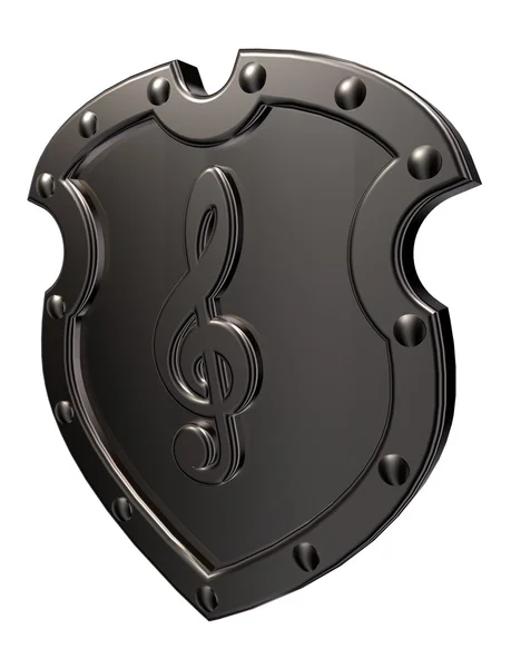 Clef en escudo de metal — Foto de Stock
