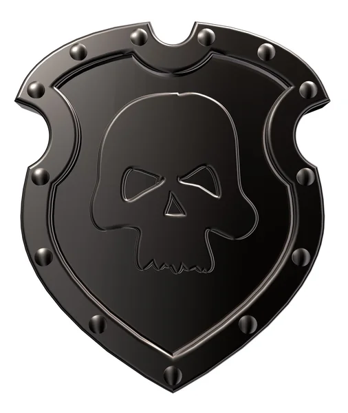 Skull on shield — Stock Photo, Image