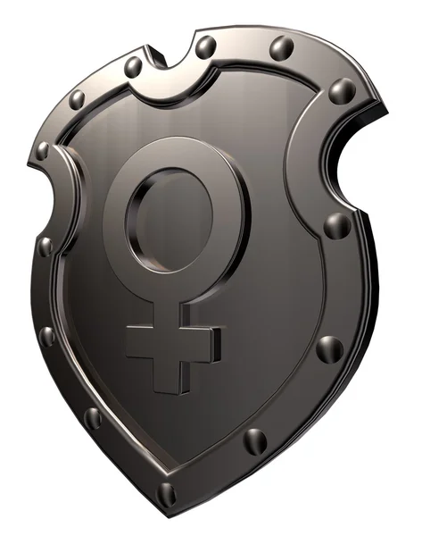 Female symbol on shield — Stock Photo, Image