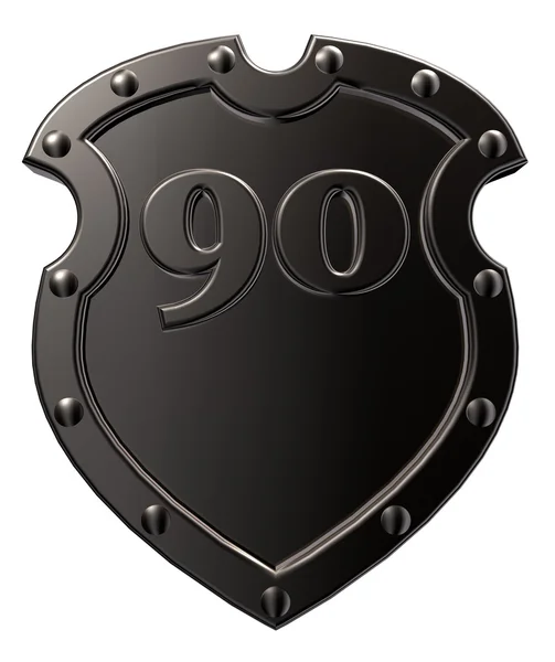 Numero sullo scudo metallico — Foto Stock