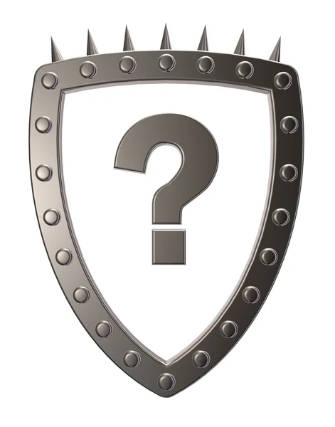 Shield with question mark — Stock Photo, Image