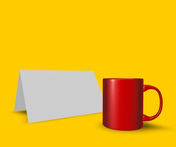 Csésze és kártya — Stock Fotó