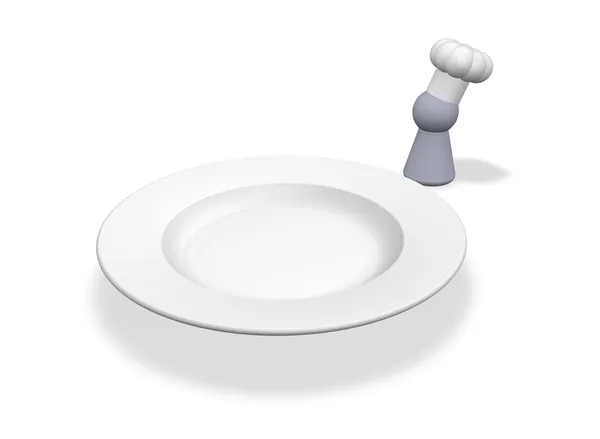 Cook token and plate — Stock Photo, Image