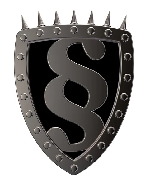 Shield with paragraph symbol — Stock Photo, Image