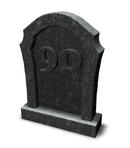 Number ninety on gravestone — Stock Photo, Image