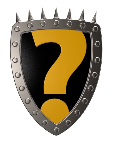 Shield with question mark — Stock Photo, Image